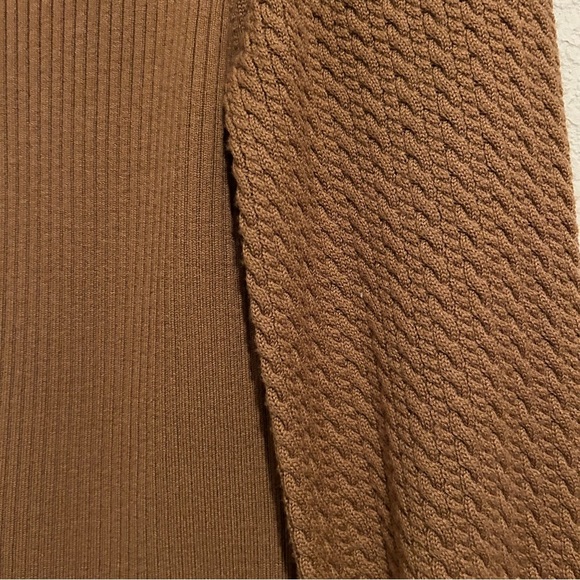 Alice + Olivia Caleb Puff Sleeve Sweater Dress in Camel - Picture 3 of 7